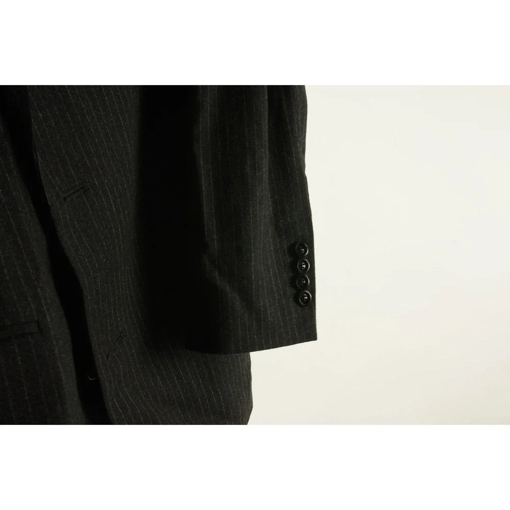 New AMI Alexandre Mattiussi Chalk Stripe Flannel Suit Men 38 Jacket 30 x 27 Pant